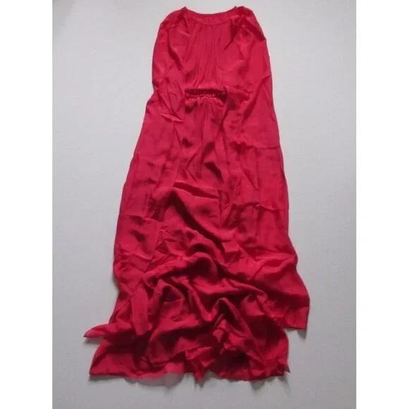 NWT Rachel Zoe Henrietta in Pink Red Silk Chiffon Cape Back Grecian Gown 2 $795